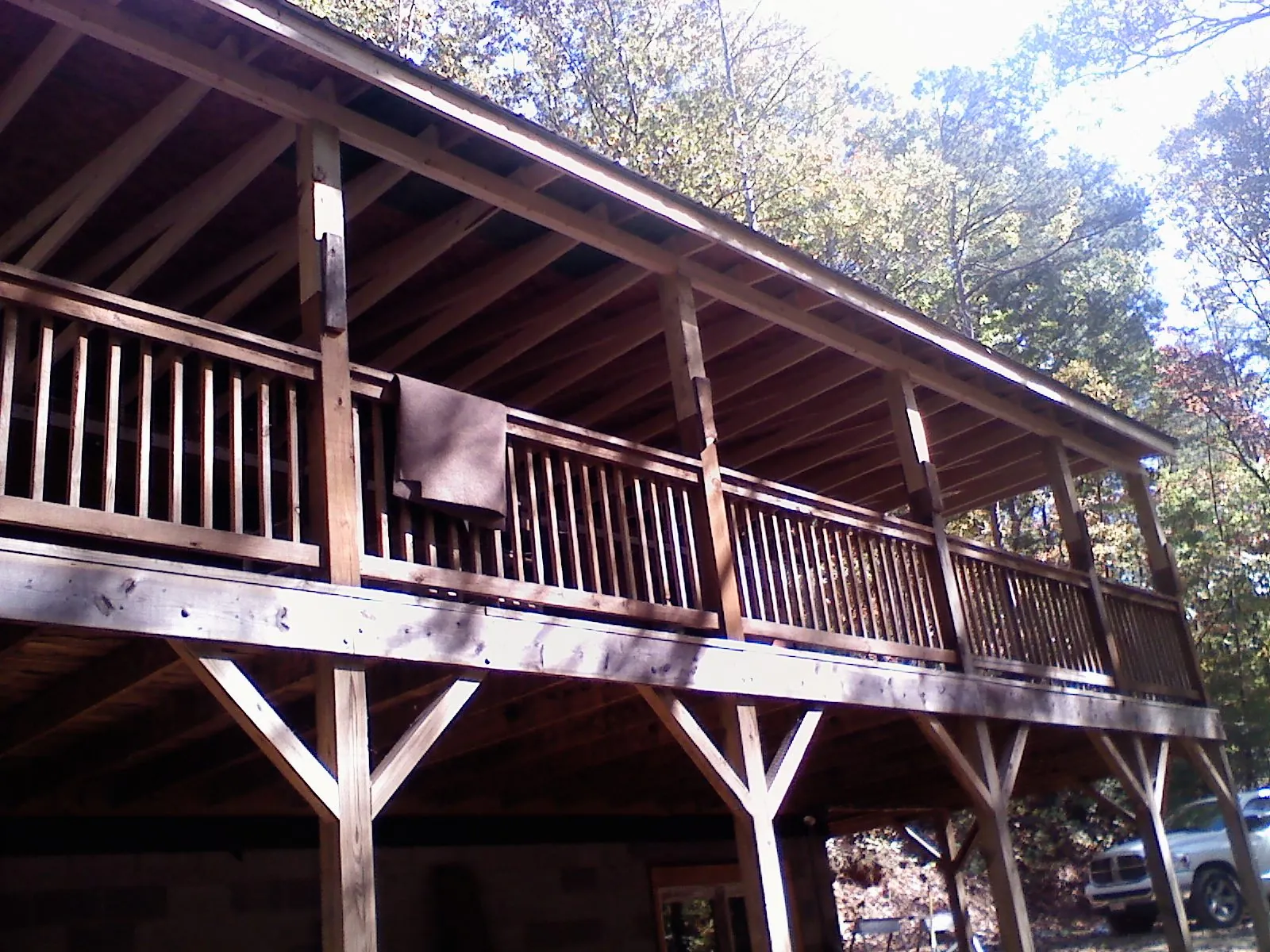 Timber framing under a new elevated porch and deck — Roof Leak Repair in Turney by Roofing Brothers